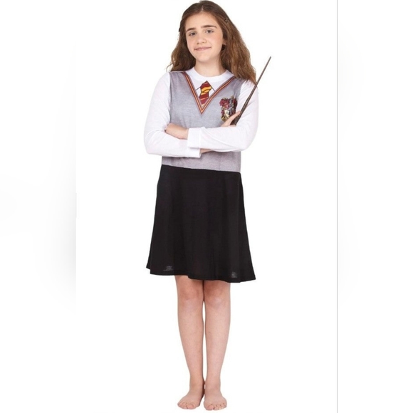 Harry Potter Girls Hermoine Hogwarts Gryffindor Uniform Pajama Nightgown, NWT - Picture 5 of 5